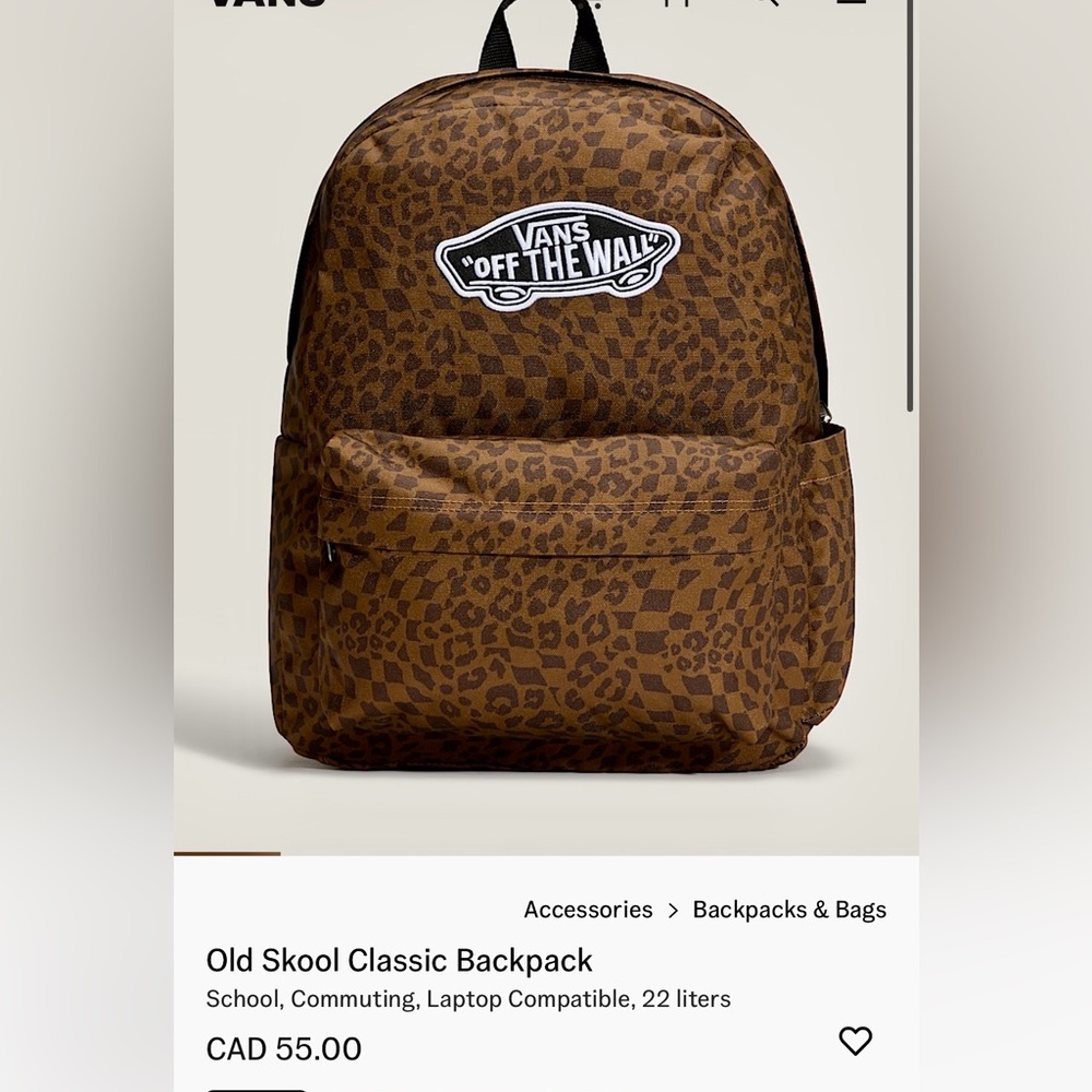vans leopard backpack bag